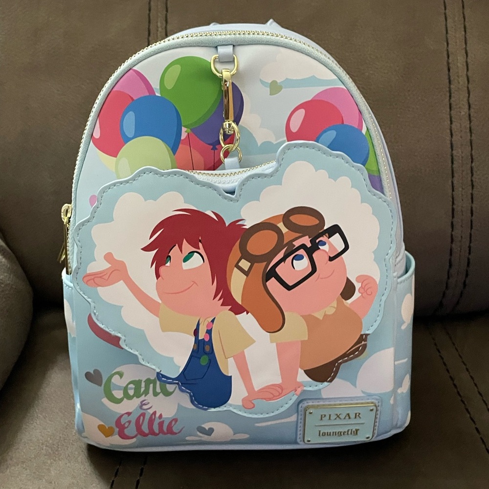 Loungefly Pixar UP Backpack & clip on coin bag- Carl & Ellie NWT and packaging